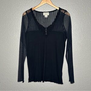 Denim and Supply by Ralph Lauren women’s sheer sleeve top black size XL
